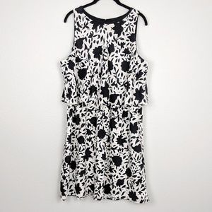 LOFT Floral Layered Sleeveless Dress Size 14